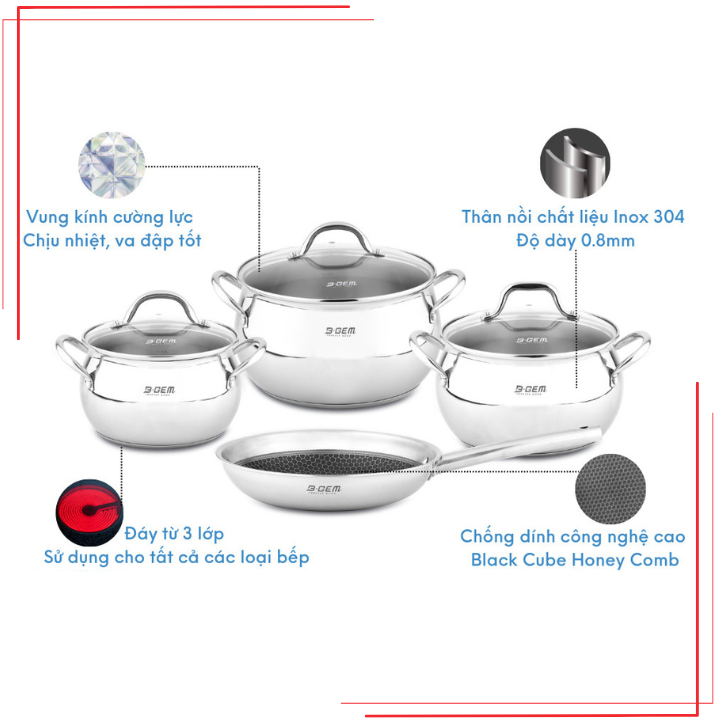 Bộ nồi Belly cao cấp BG-988 ARIC
