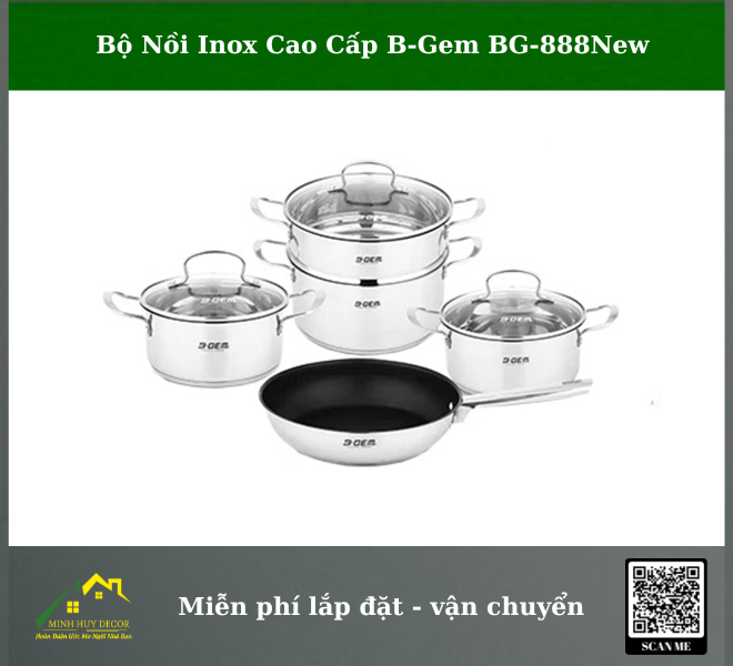 Bộ Nồi Inox Cao Cấp B-Gem BG-888New