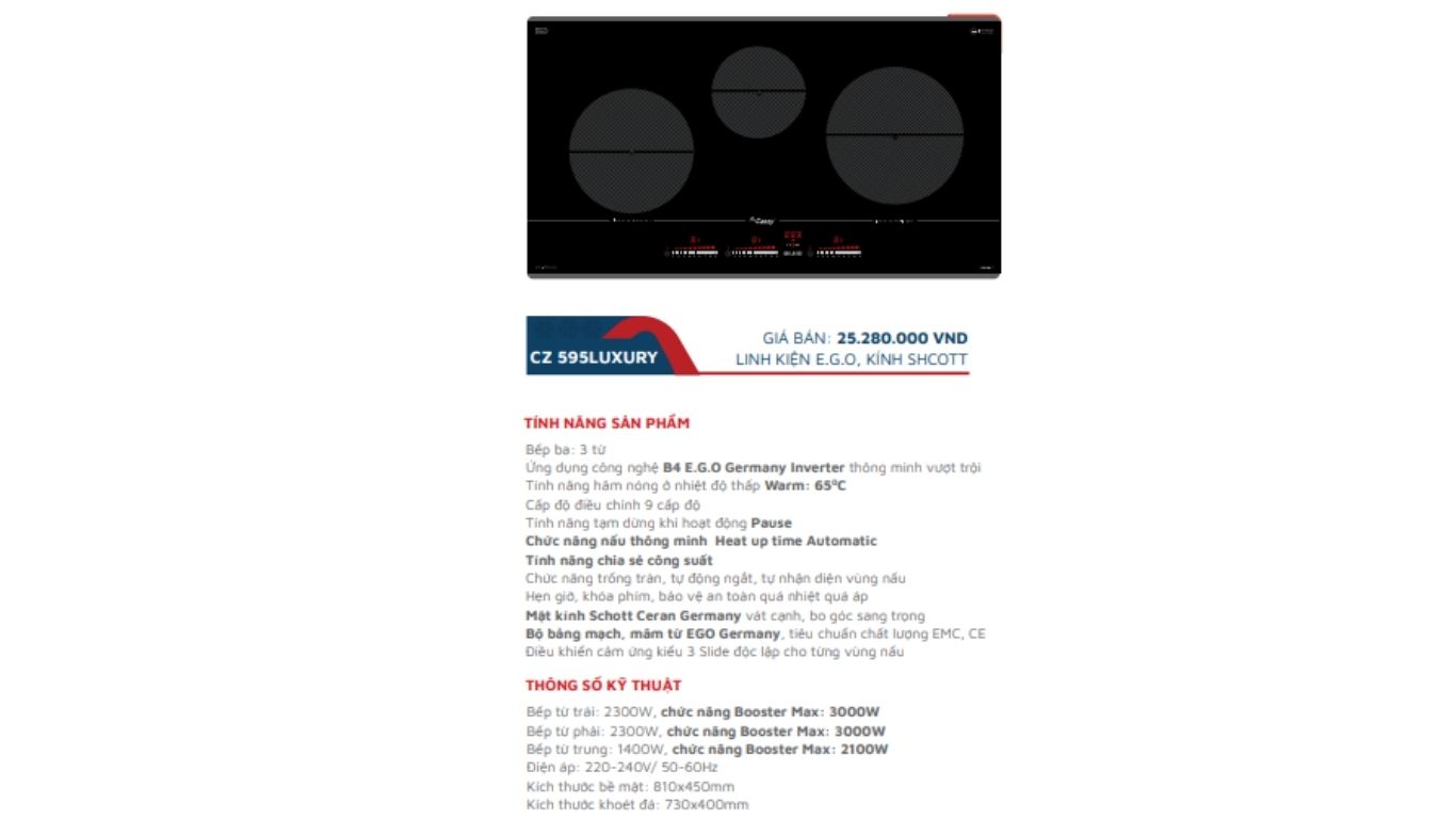 Bếp từ CANZY CZ-595LUXURY