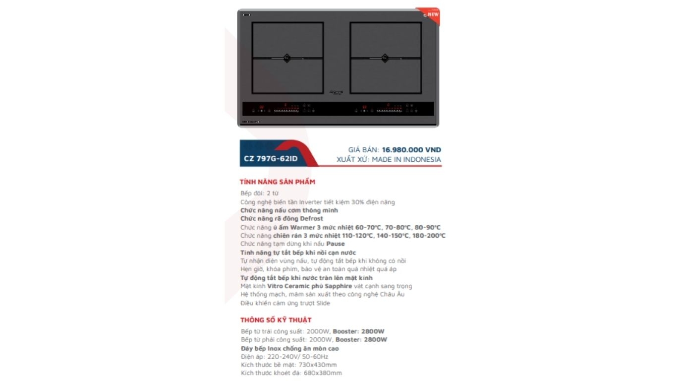Bếp Từ Canzy CZ 797G-62ID