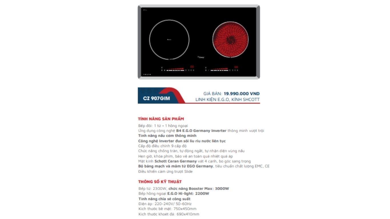 Bếp điện từ CANZY CZ-907GIM