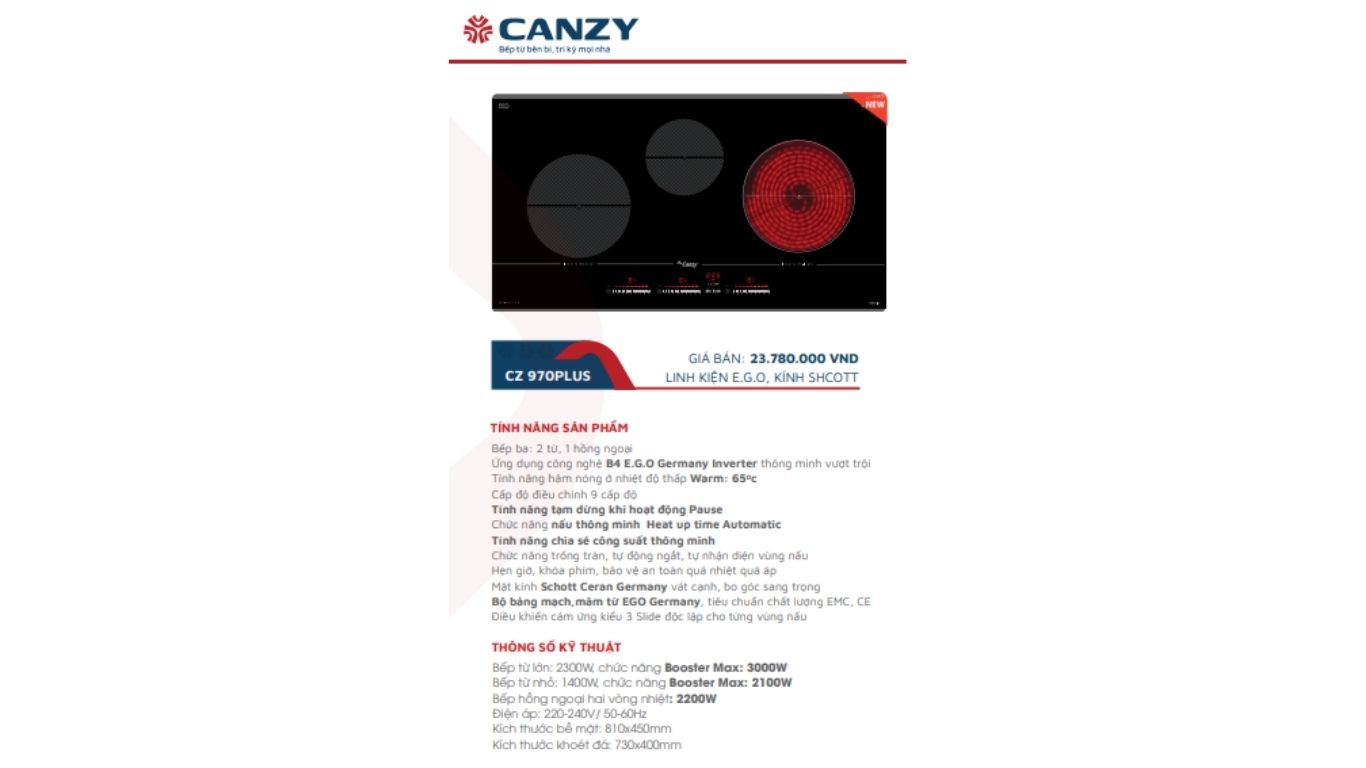 Bếp điện từ CANZY CZ-970PLUS