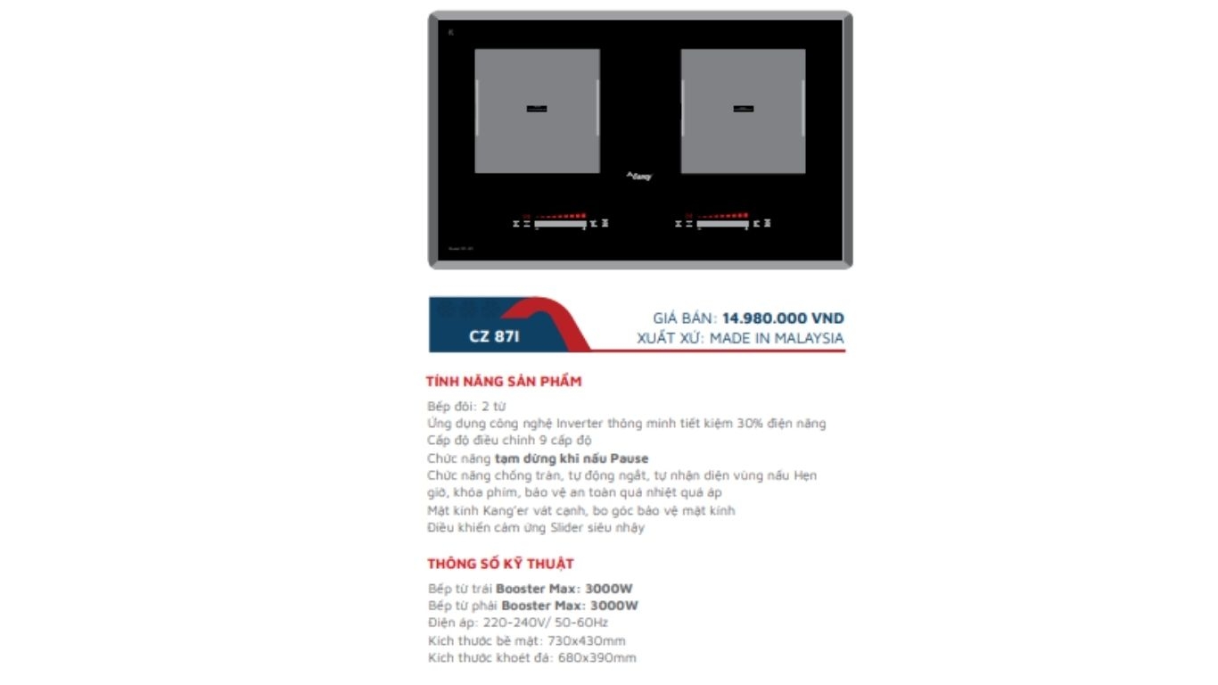 Bếp Từ Canzy CZ-87I