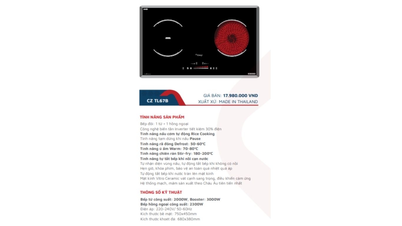 Bếp điện từ CANZY CZ-TL67B