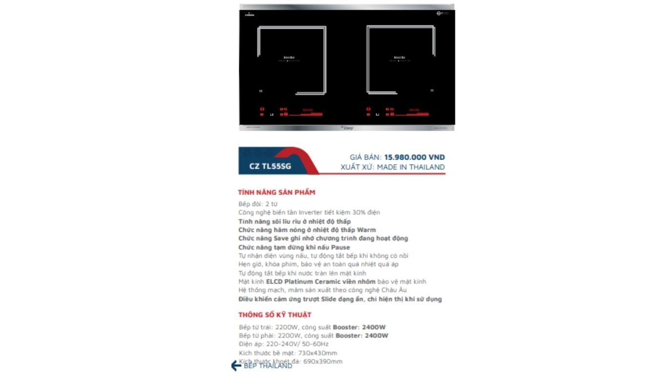 Bếp Từ Canzy CZ-TL55SG