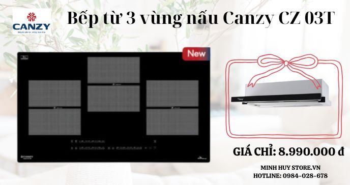 Bếp từ 3 vùng nấu Canzy CZ-03T