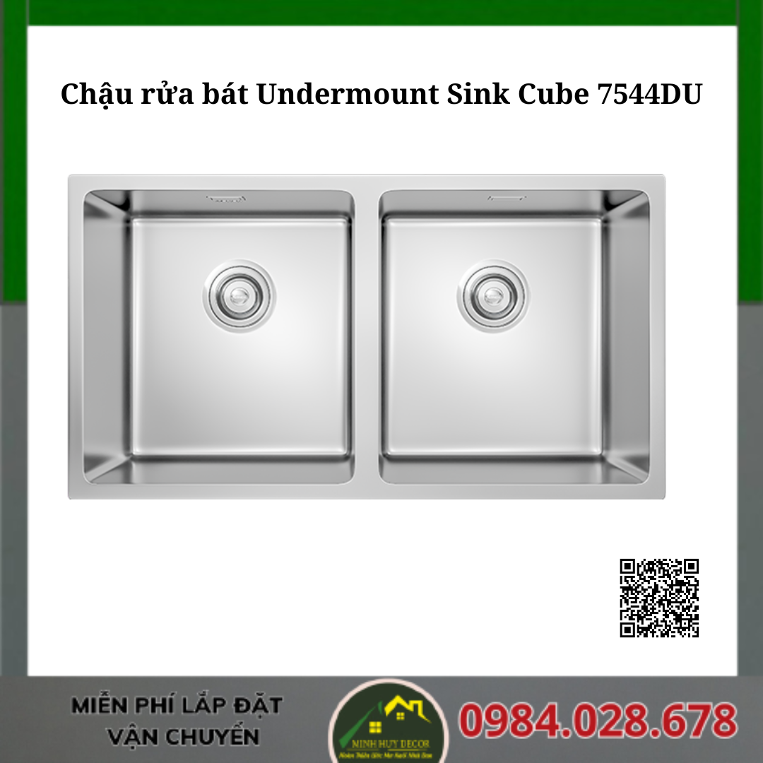 Chậu rửa bát Undermount Sink Cube 7544DU