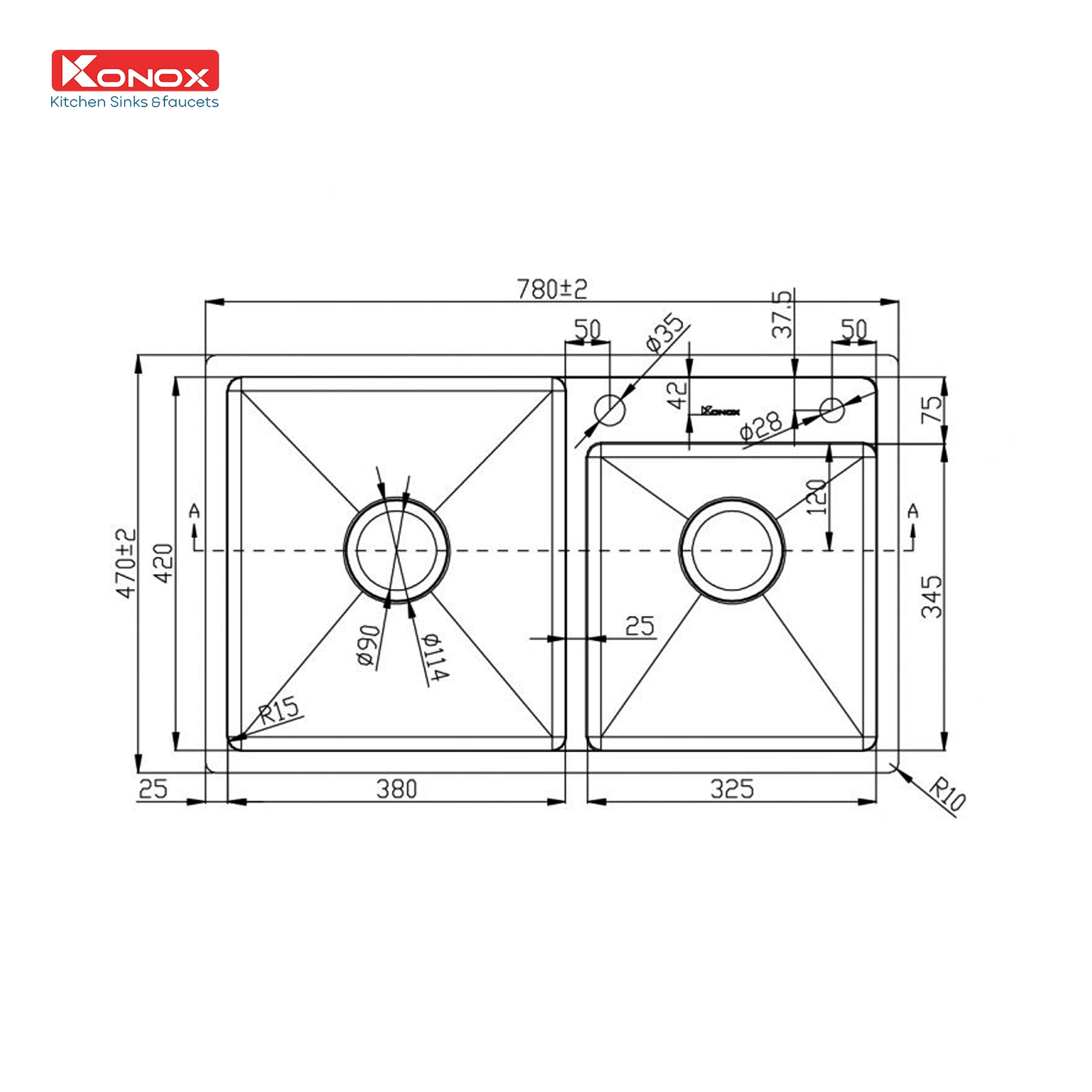 Chậu rửa bát Overmount Sink KN7847DO