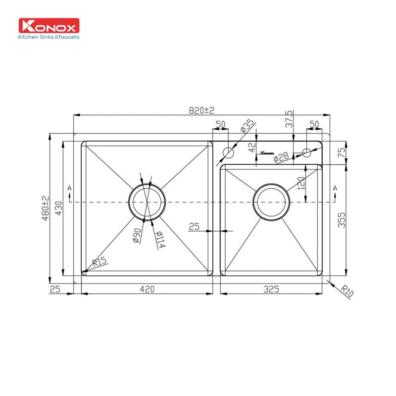 Chậu rửa bát Overmount Sink KN8248DO