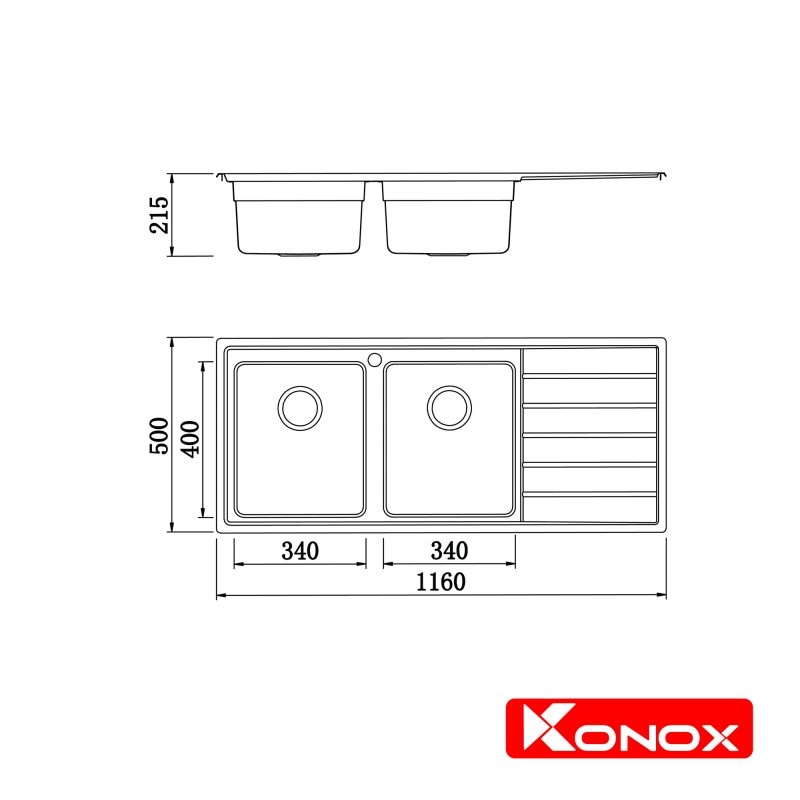 Chậu rửa bát European sink Premium KS11650 2B