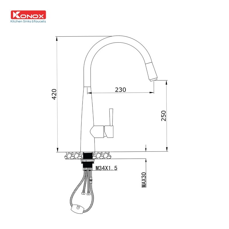 Vòi rửa bát dây rút KN1901B