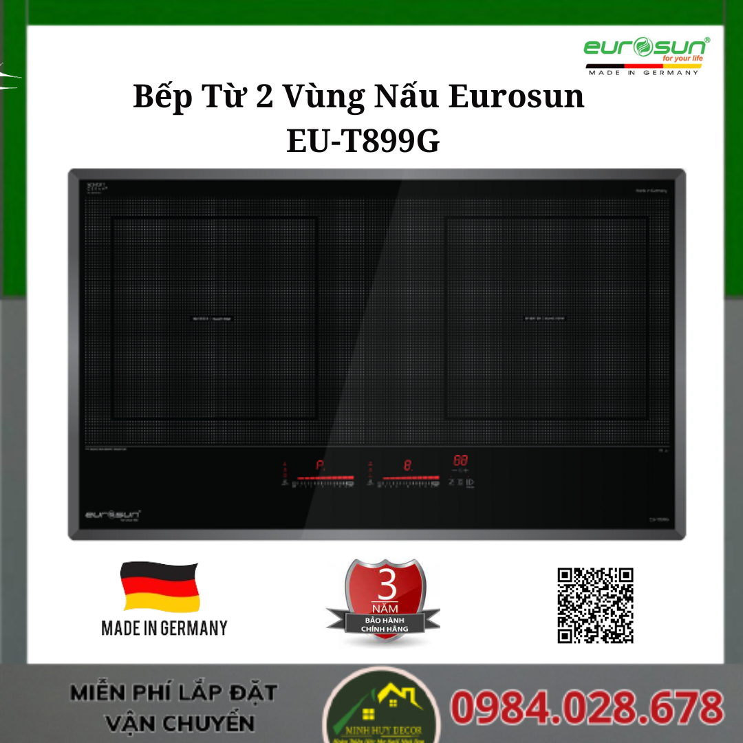 Bếp Từ 2 Vùng Nấu Eurosun EU-T899G- Made in Germany