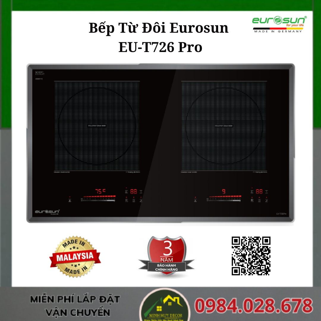 Bếp Từ Đôi Eurosun EU-T726 Pro