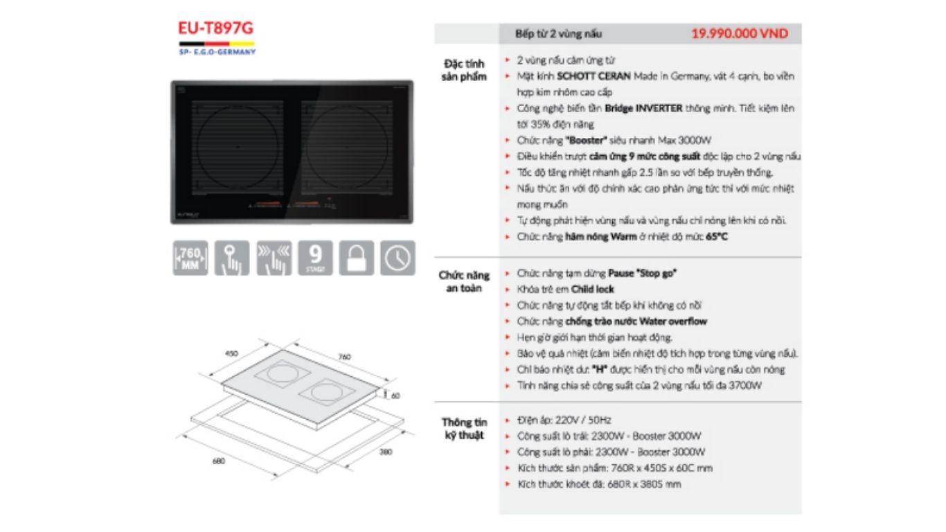 Bếp Từ Eurosun EU-T897G