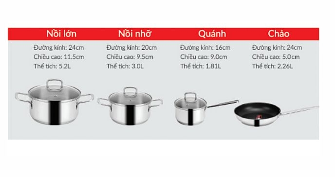 Bộ nồi inox Eurosun MC1603 Titanium