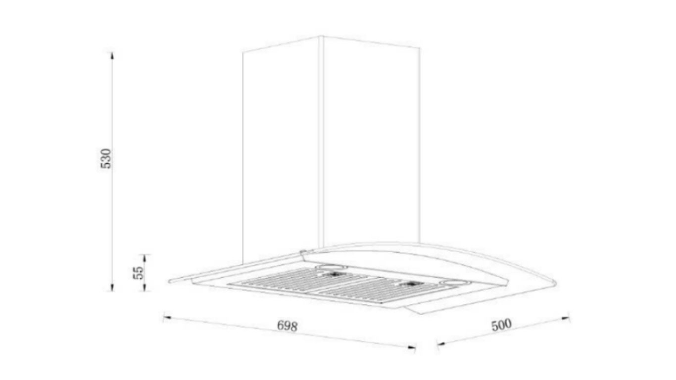 Máy hút mùi kính cong GrandX GX H70C55B