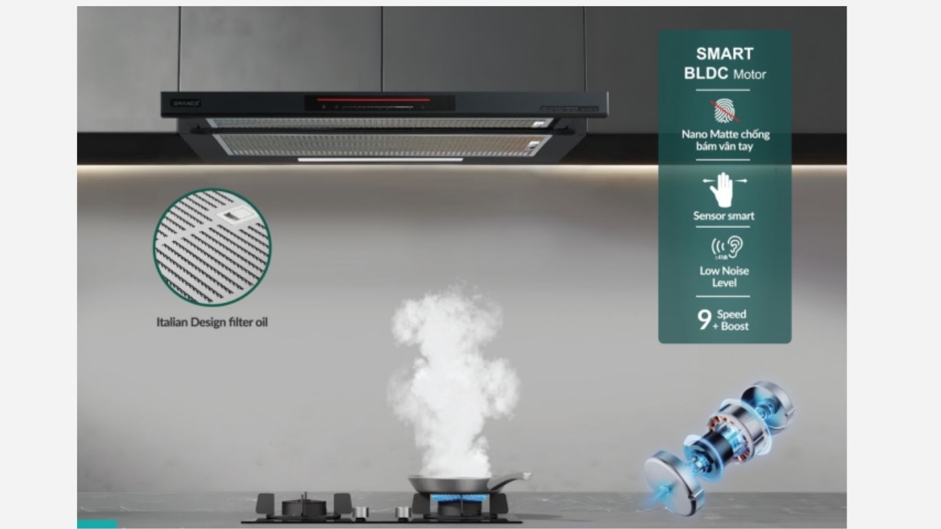 Máy hút mùi âm tủ GrandX GX H70F72B