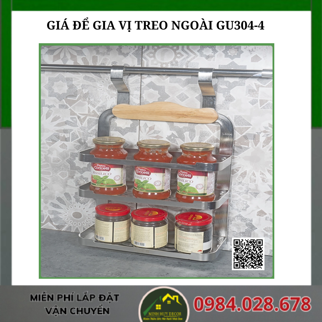 GIÁ ĐỂ GIA VỊ TREO NGOÀI GU304-4