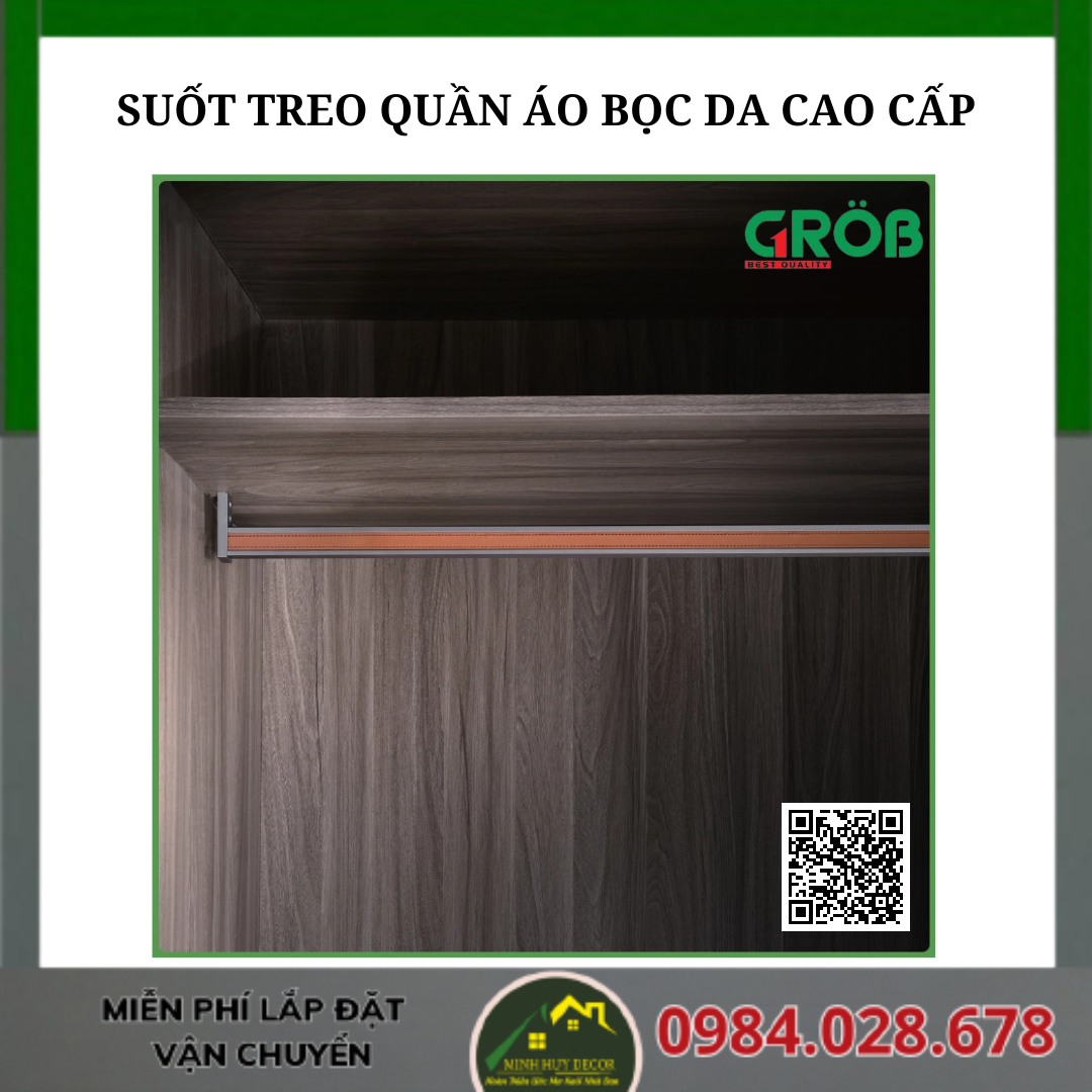 SUỐT TREO QUẦN ÁO BỌC DA CAO CẤP