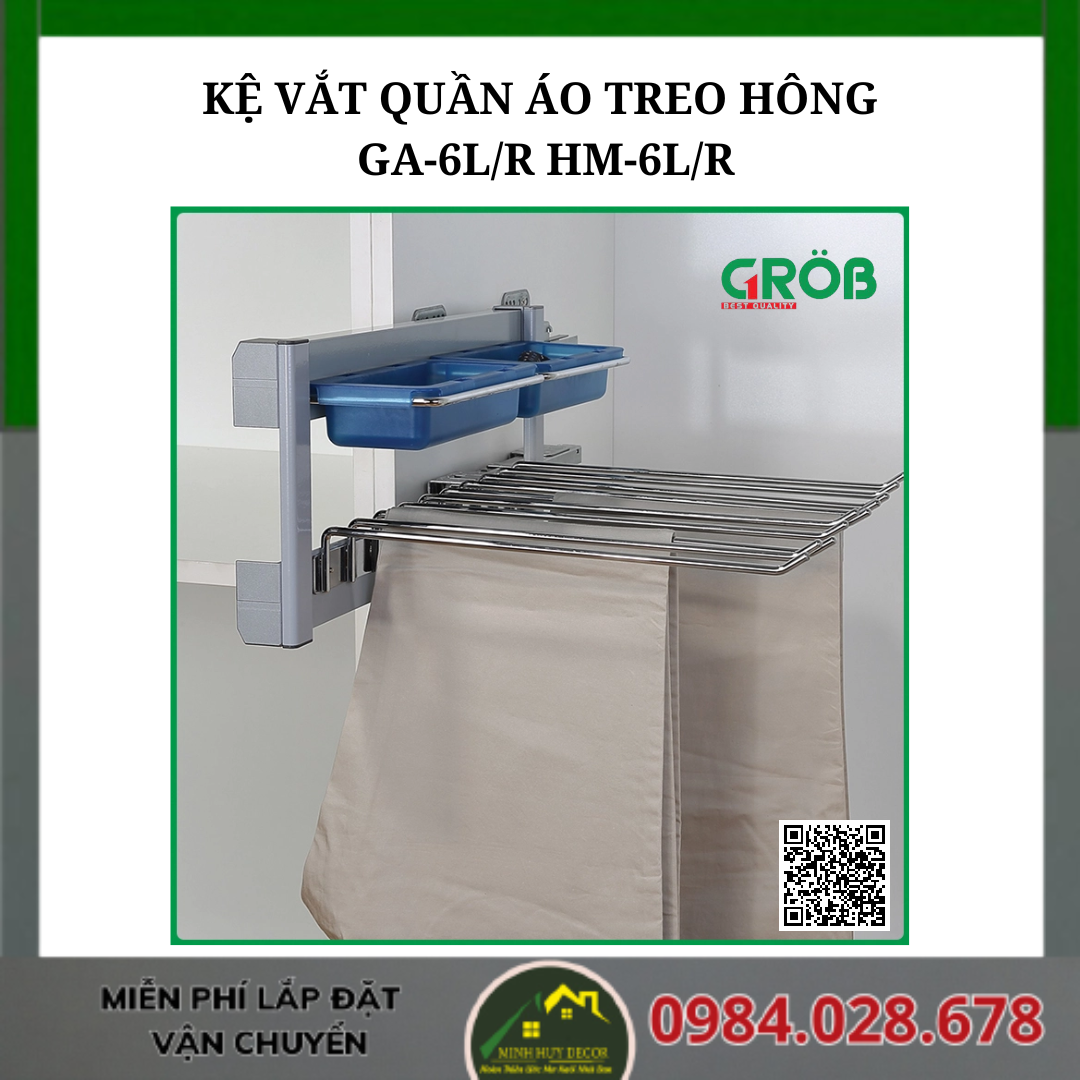 KỆ VẮT QUẦN ÁO TREO HÔNG GA-6L/R HM-6L/R