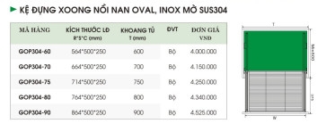 Kệ Đựng Xoang Nồi nan Oval Inox mờ SUS 304