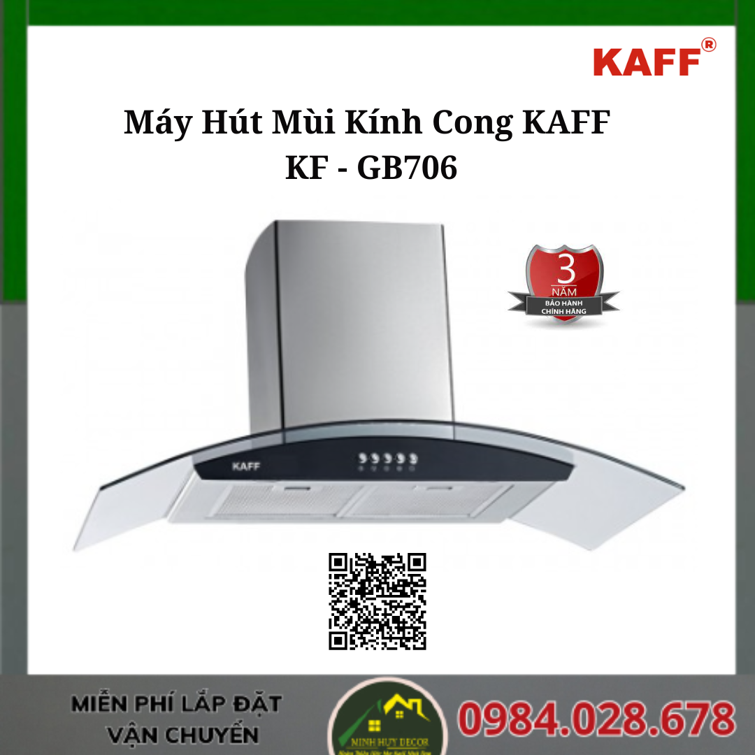 Máy Hút Mùi Kính Cong KAFF KF - GB706