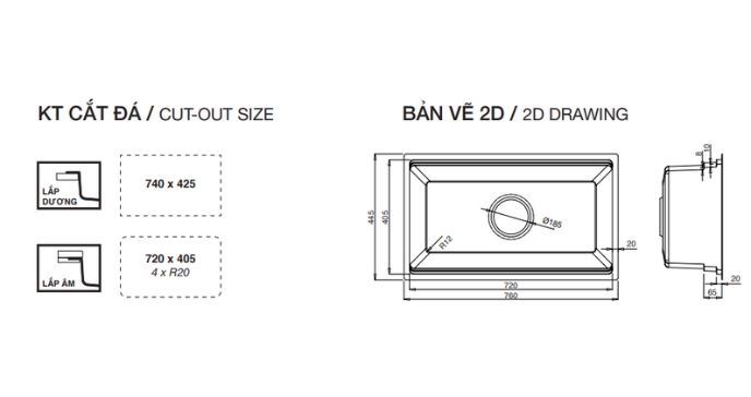 Chậu rửa bát Kluger KG7644FB Basic