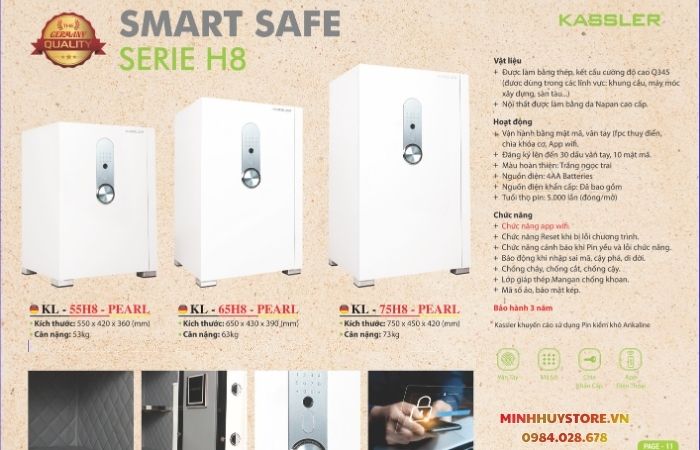 Két Sắt Kassler KL 55H8  Trắng Ngọc Trai